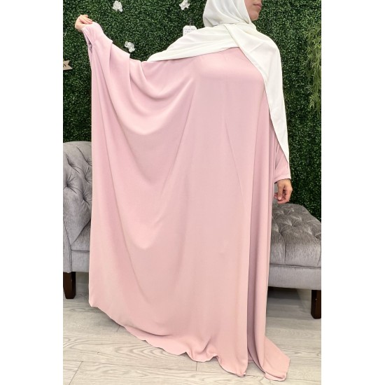Light pink silk medina butterfly abaya